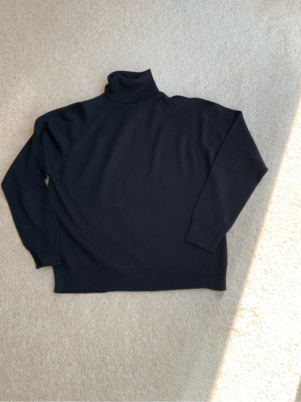 Vintage 70s Made in Britain, Women's Black Turtleneck Sweater by Debenhams